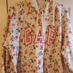 GAP Cream Floral Print Hoodie XXL